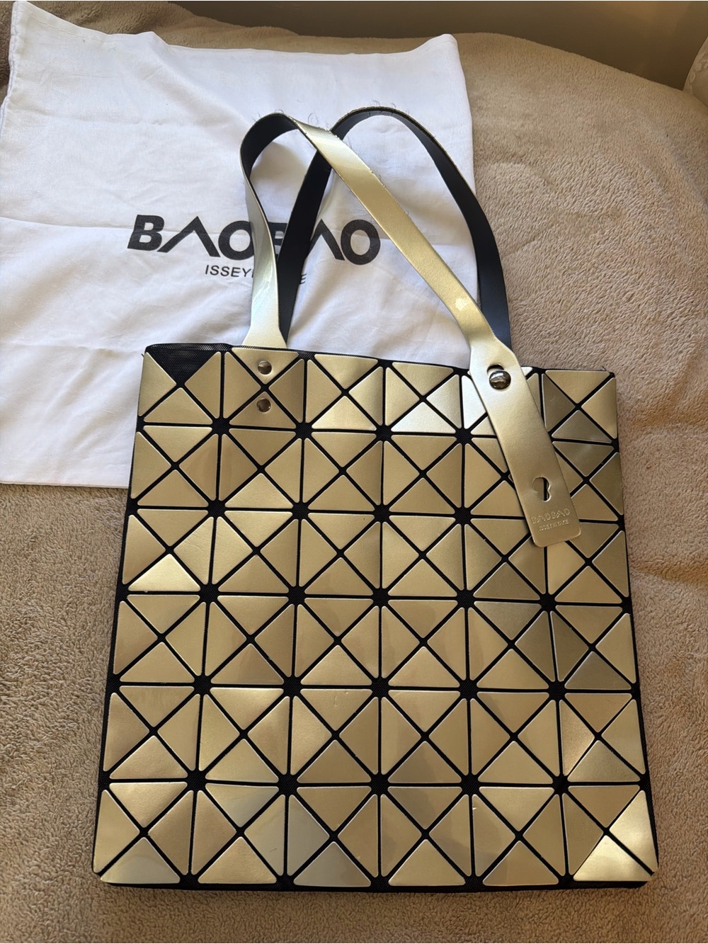 Issey Miyake silver Geometric BAOBAO Tote with Black Trim - Picture 4 of 12